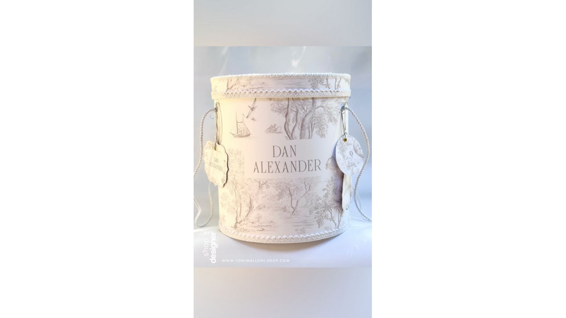 Trusou botez alb cu gri pentru baieti Baby Dior Grey Jungle 21